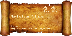 Neuheiser Vince névjegykártya